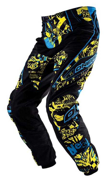 2011 o'neal element switchblade pants yellow/cyan 34 - 0190-534