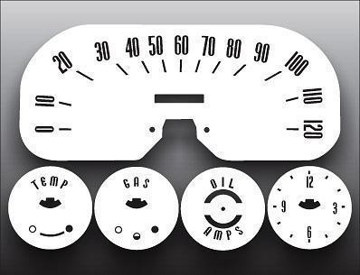 1957-1958 plymouth belvedere instrument cluster white face gauges 57-58