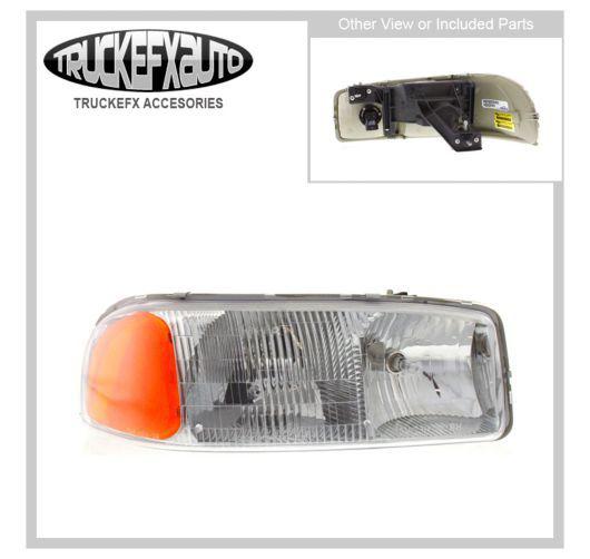 Capa right side headlight lamp yukon truck sierra pickup clear lens rh halogen