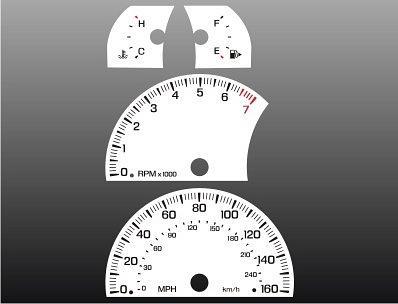 2000-2002 lincoln ls instrument cluster white face gauges 00-02