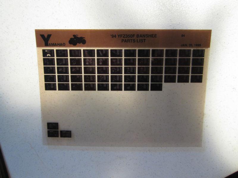 1994 yamaha atv yfz350f banshee microfiche parts catalog yfz 350 f