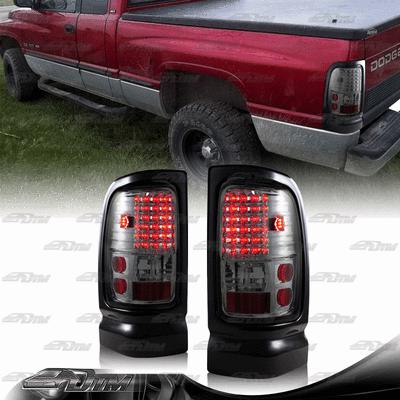 1994-2001 dodge ram 1500/2500/3500 chrome housing smoked led brake tail lights