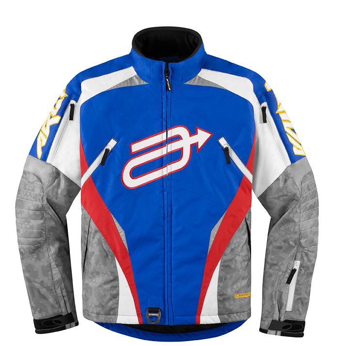 Arctiva men's blue/red camo comp 7 insulated snowmobile jacket