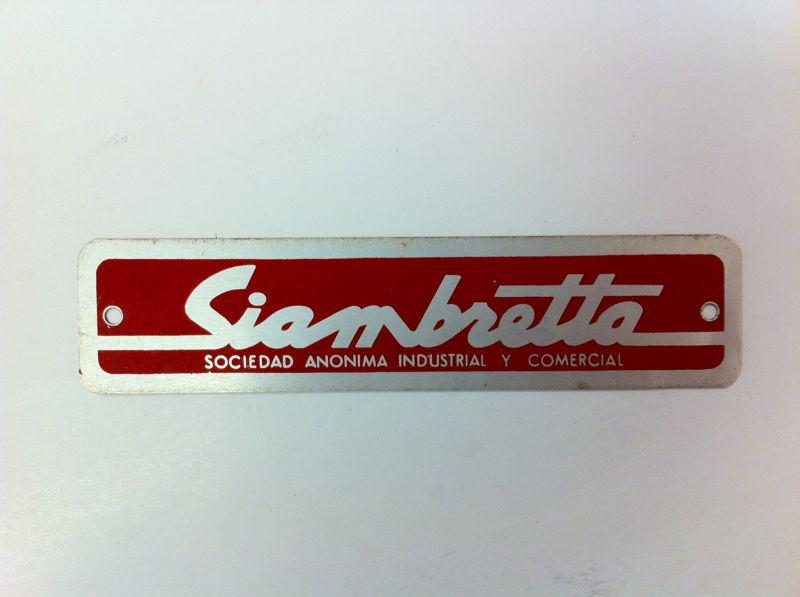 Siambretta lambretta argentina scooter badge - rare - nos - #18b