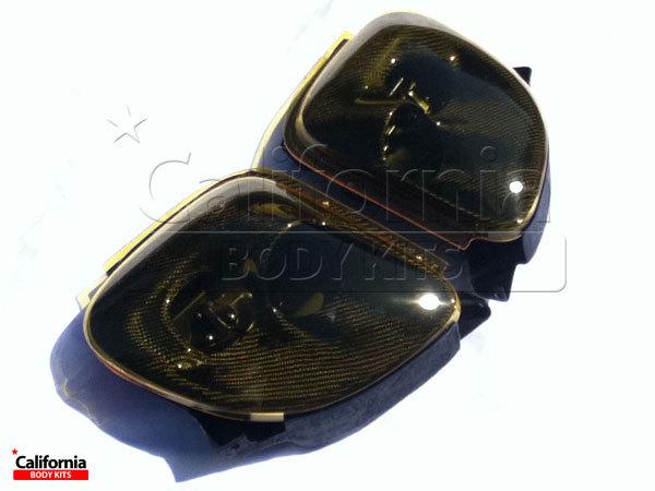 Cbk carbon fiber cwes headlight housings & yellow lenses mazda rx-7 fd3s 93-97 n