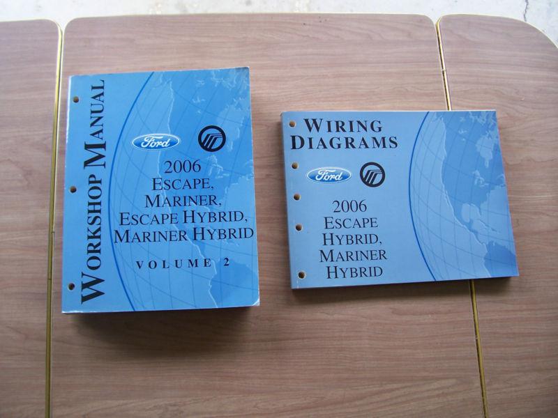 2006 ford escape, mariner, escape hybrid, mariner hybrid factory manual vol1 & 2