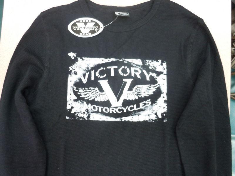 Nwt victory motorcycle womens black thermal shirt size  x-large  polaris