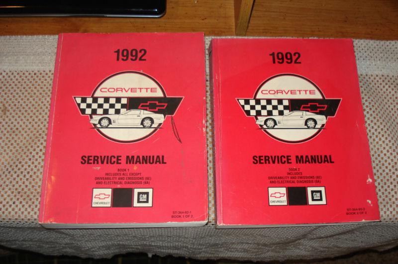 1992 chevy corvette service manual set shop books original rare oem set