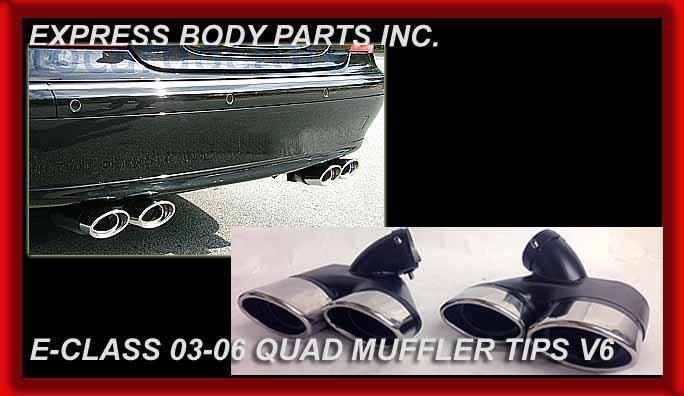 2003-2006 w211 e class v6 only quad muffler tips exhaust e350 e320 new