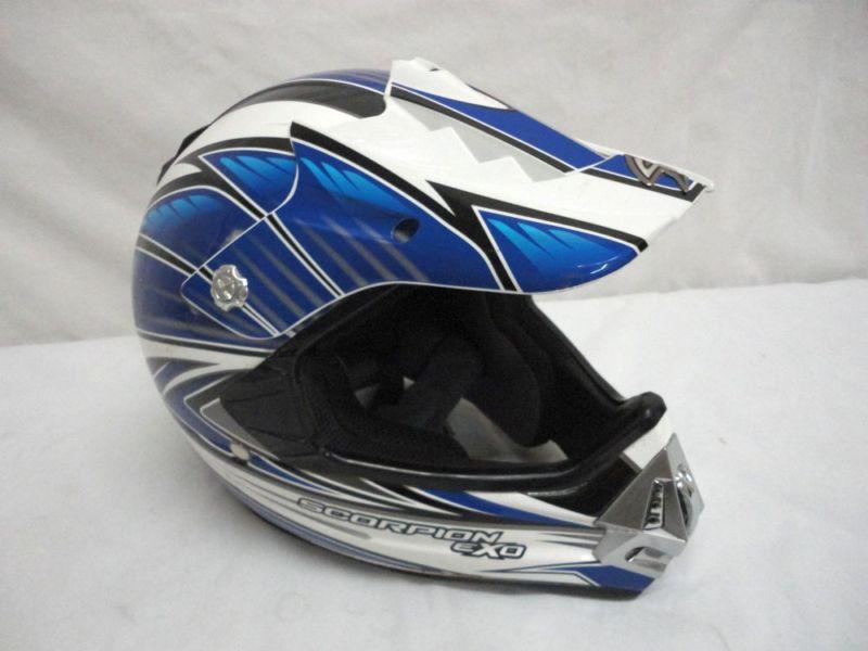 Scorpion exo dirtbiking helmet- blue, size m. w/case