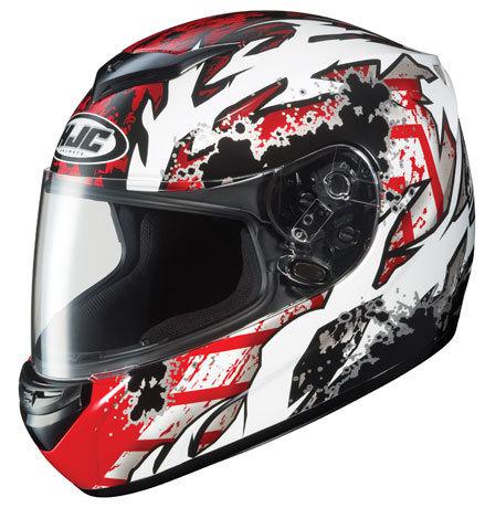 New hjc skarr csr2 helmet, black/red/white, large/lg