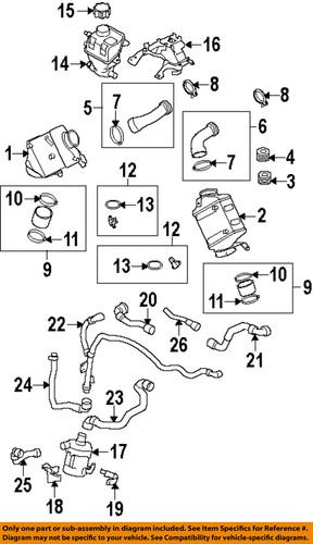 Bmw oem 17127576383 engine coolant recovery tank hose/cooling system misc