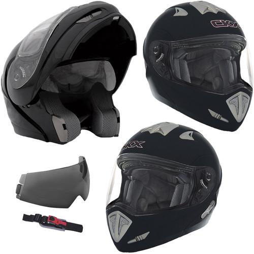 Motorcycle helmet ckx tranz rsv xlarge black mat flip up modular full face