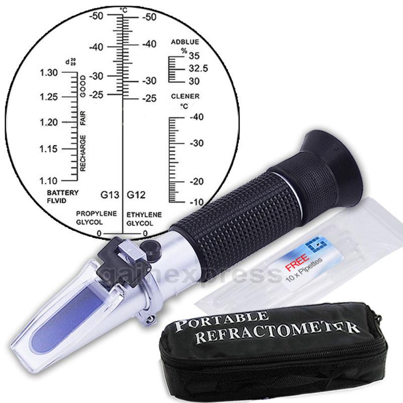 Car adblue antifreeze cleaning battery fluid ethylene glycol refractometer atc