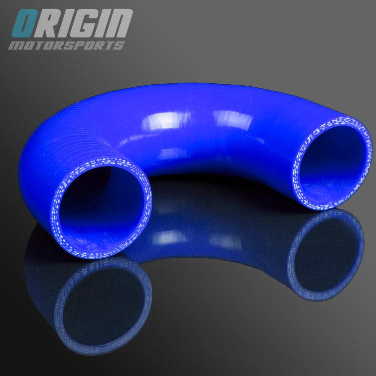 Blue 2.5" to 2.5" 180 degree turbo intercooler silicone elbow hose u pipe 3ply