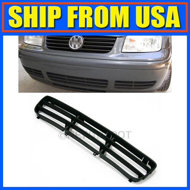 Us new front lower center black grille 1j5 853 677b fit 99-04 vw jetta mk4 1 pcs