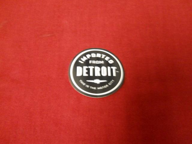 Chrysler 'imported from detroit" round black 3 inch decal mopar oem