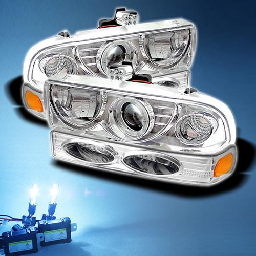 8000k slim xenon hid+ 98-04 s10 blazer halo projector headlights +bumper lights