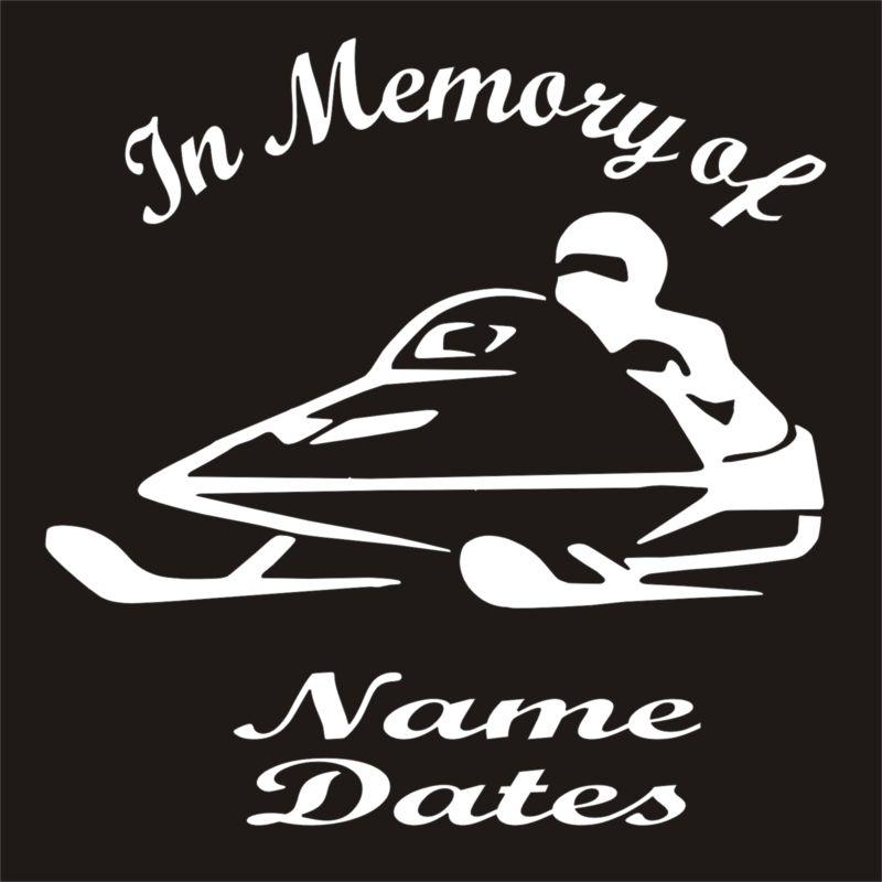 In memory of snowmobile sled rider vinyl decal car window sticker qty 4