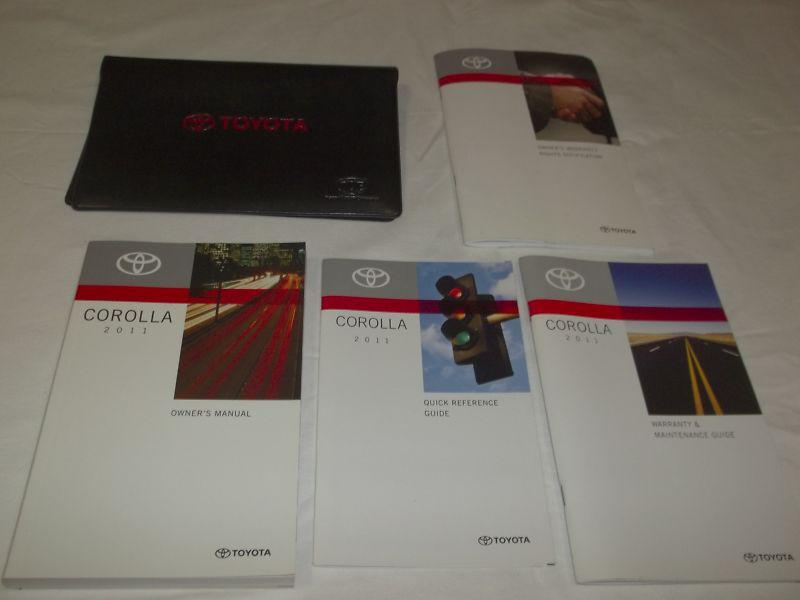 2011 toyota corolla owner's manual 5/pc.set & black toyota factory case.free s/h