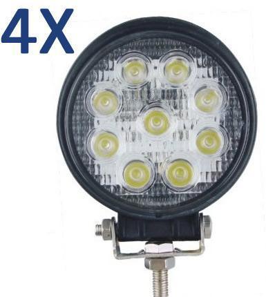 4pcs led flood work light 27w lamp atv tow truck yamaha raptor rhino john deere