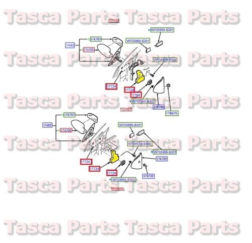 New oem rh exterior side view manual mirror gasket seal 2001-2013 ford focus