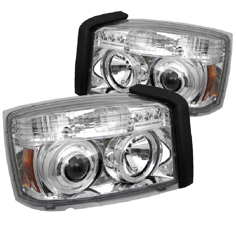 Tln autoparts dodge dakota 2005-2007 halo led projector headlights - chrome-