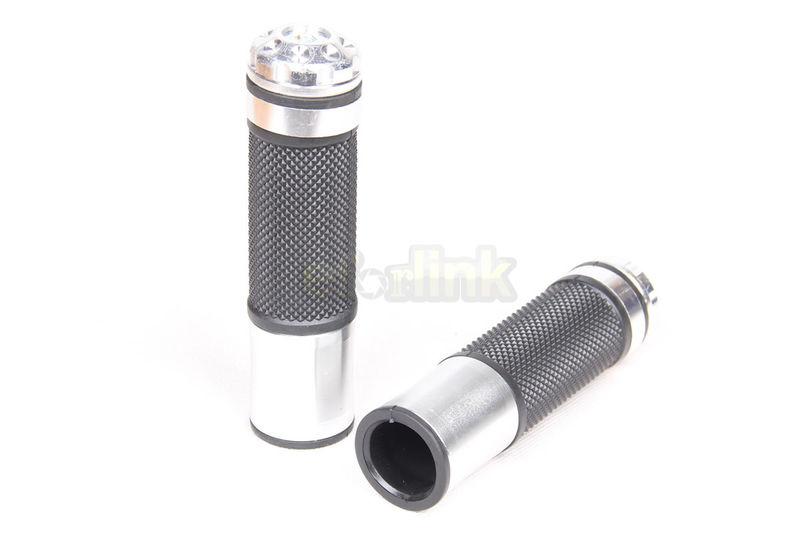 Silver 7/8" handlebar motorcycle hand grips for honda yahama suzuki ninja r1 r6