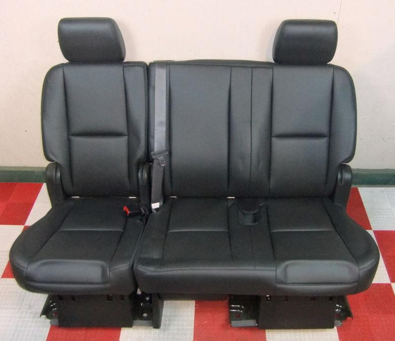 07-12 tahoe damage second row black 2nd ebony middle row seat 60/40 vinyl police