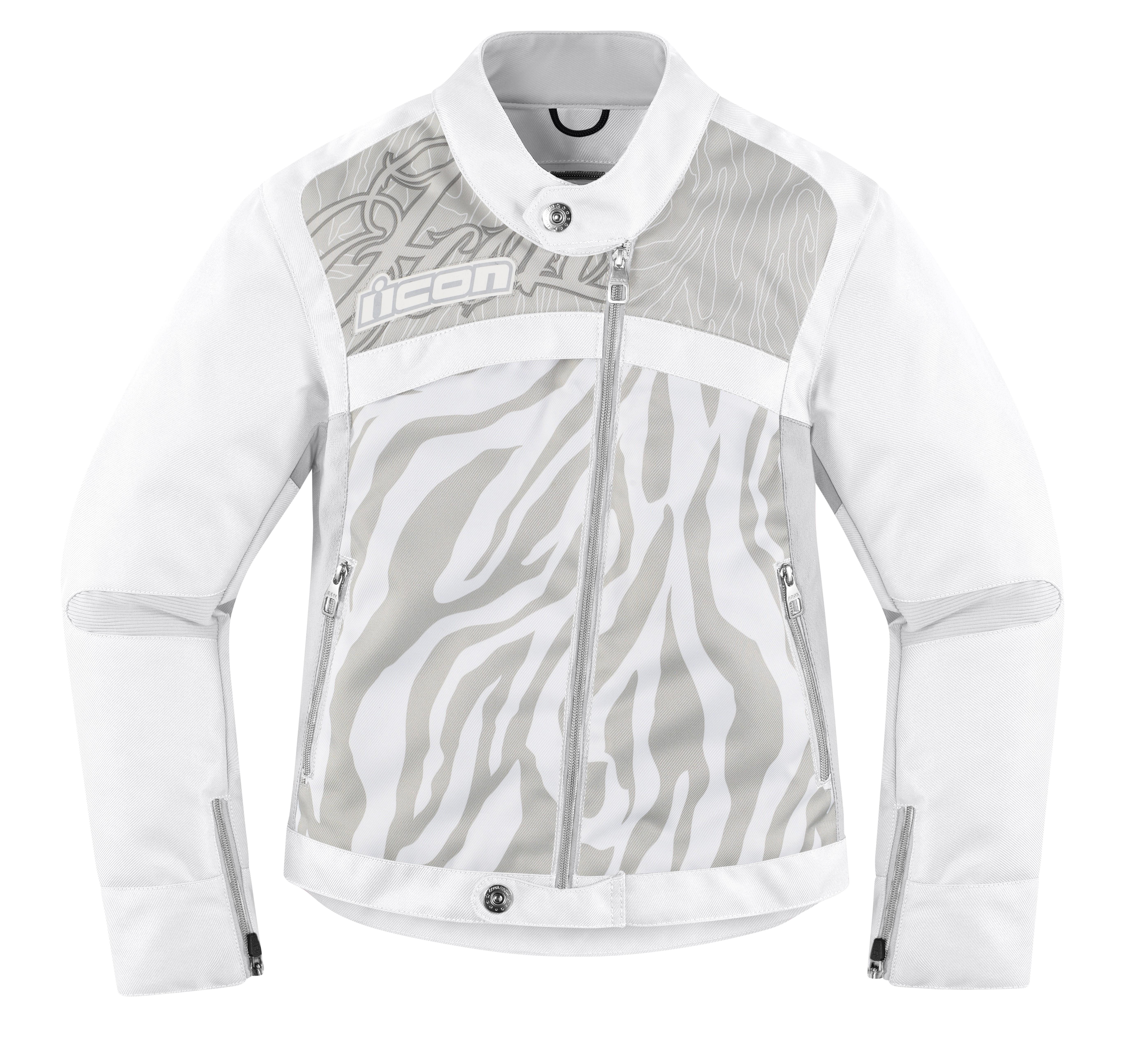 Icon hella 2 womens textile jacket white/zebra