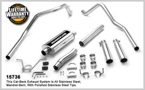 Magnaflow 15736 dodge truck dakota stainless cat-back system performance exhaust