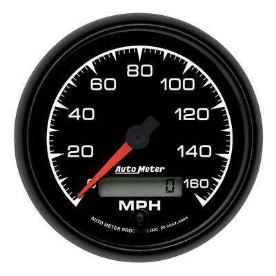 Autometer es series speedometer 0-160 mph 3 3/8" dia electrical 5988