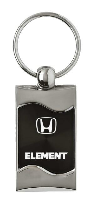 Honda element black rectangular wave key chain ring tag key fob logo lanyard