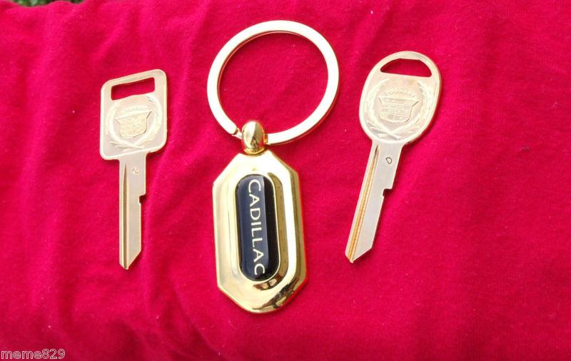 Vintage gold plated key set will fit cadillac 1968 72 76 80 87 88 89 90