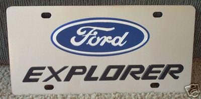 Ford explorer vanity license plate tag stainless steel black