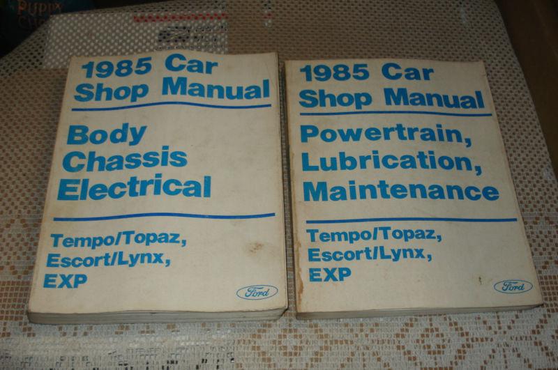 1985 ford tempo escort mercury topaz lynx shop manual set original service books