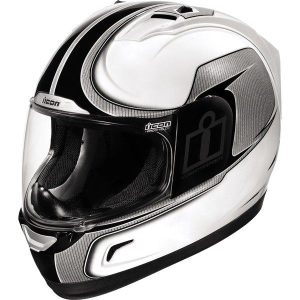 White xl icon alliance reflective full face helmet