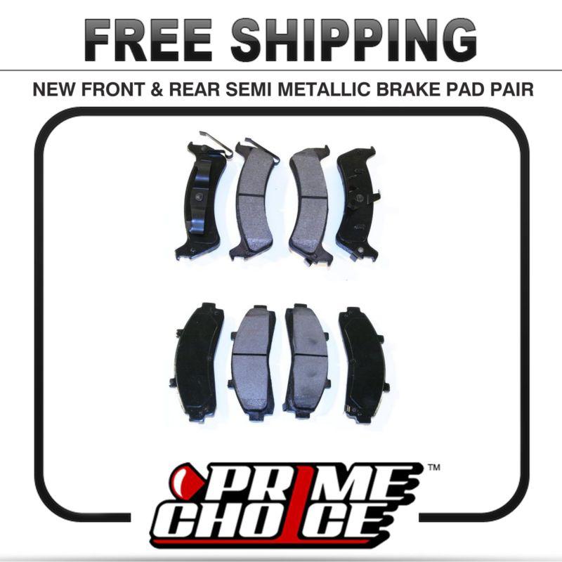 Premium front & rear metallic disc brake pads 2 full complete sets 4 pair 8 pads