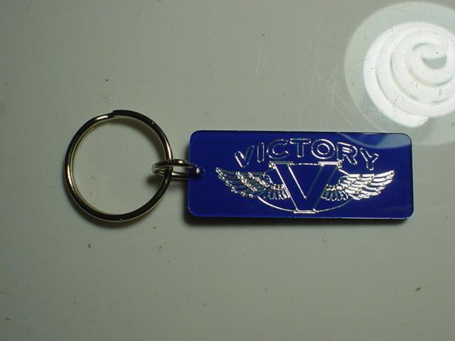 Victory motorcycle key chain fob blue & chrome vegas jackpot judge vision