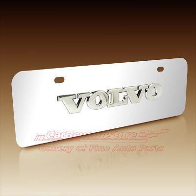 Volvo 3d name half-size chrome stainless steel license plate + free gift