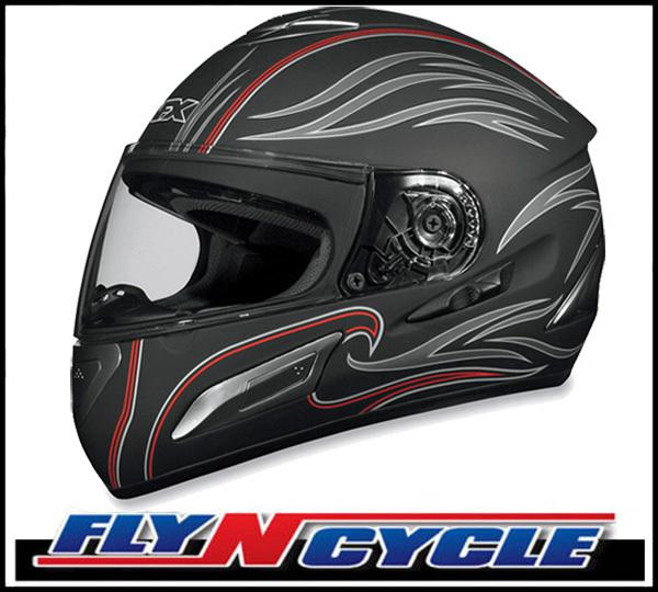 Afx fx-100 sun shield black wave xs full face motorcycle helmet dot