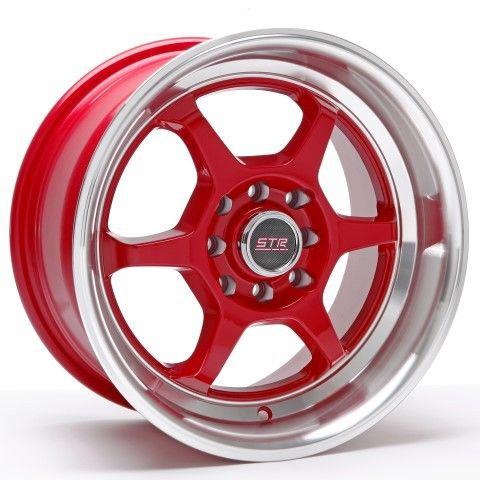 15'' str 501 red machine lip 15x8 5x100/114.3 +25 honda toyota acura nissan