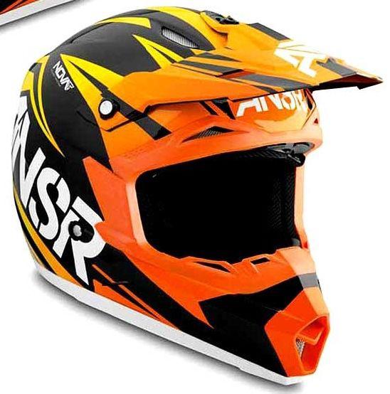 Answer nova dyno motorcross dirt bike helmet blk/org xs, sm, md, lg, xl, 2xl