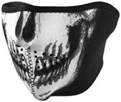 Zan cold weather water/wind resistant neoprene facemask, glow in the dark skull