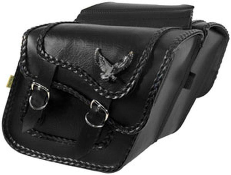 New willie & max black magic compact slant saddlebags, black, 12" x 9.5" x 5.5"