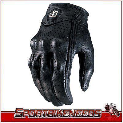 Icon pursuit black leather womens gloves xlarge xl