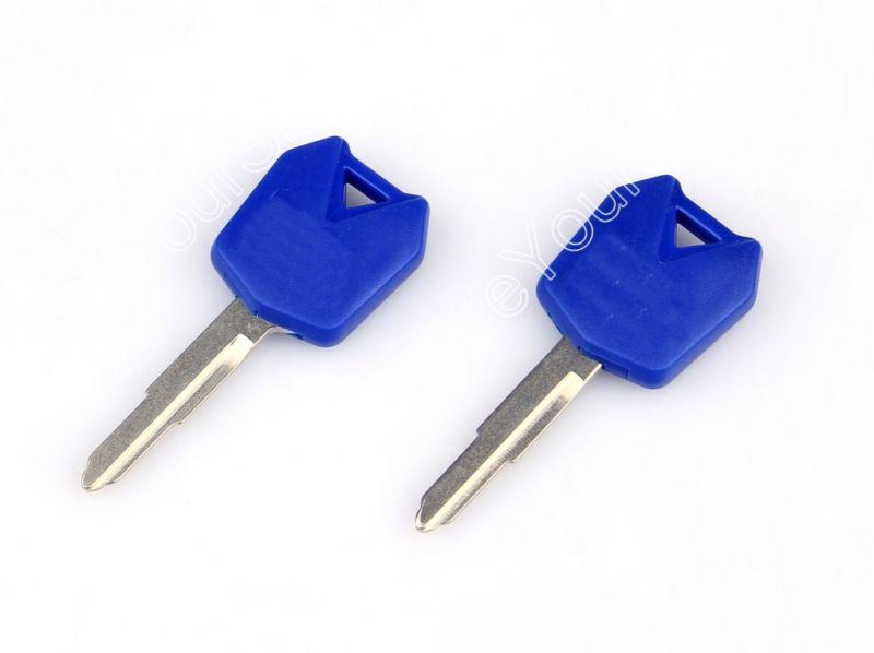 2pcs blade blank key motorcycle kawasaki zx6r 9r 10r 12r 14r zzr zrx zxr vn blue