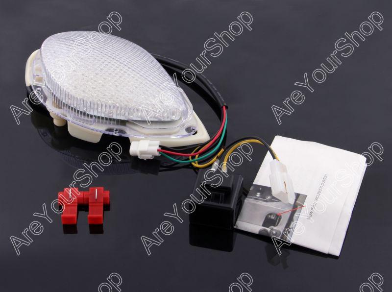 Clear led taillight integrated turn signals yamaha roadstar 2004-2008