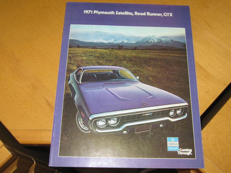 1971 plymouth satellite,road runner,gtx factory color dealer brochure 