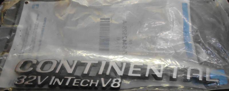 New ford lincoln "continental 32v intech v8"  emblem 96-97 f60z-5442528-a trunk 